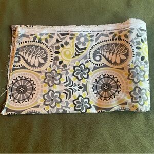 Waverly “Paisley Prism” fabric. 2 yds. 56”. White, gray, black, yellow/green.